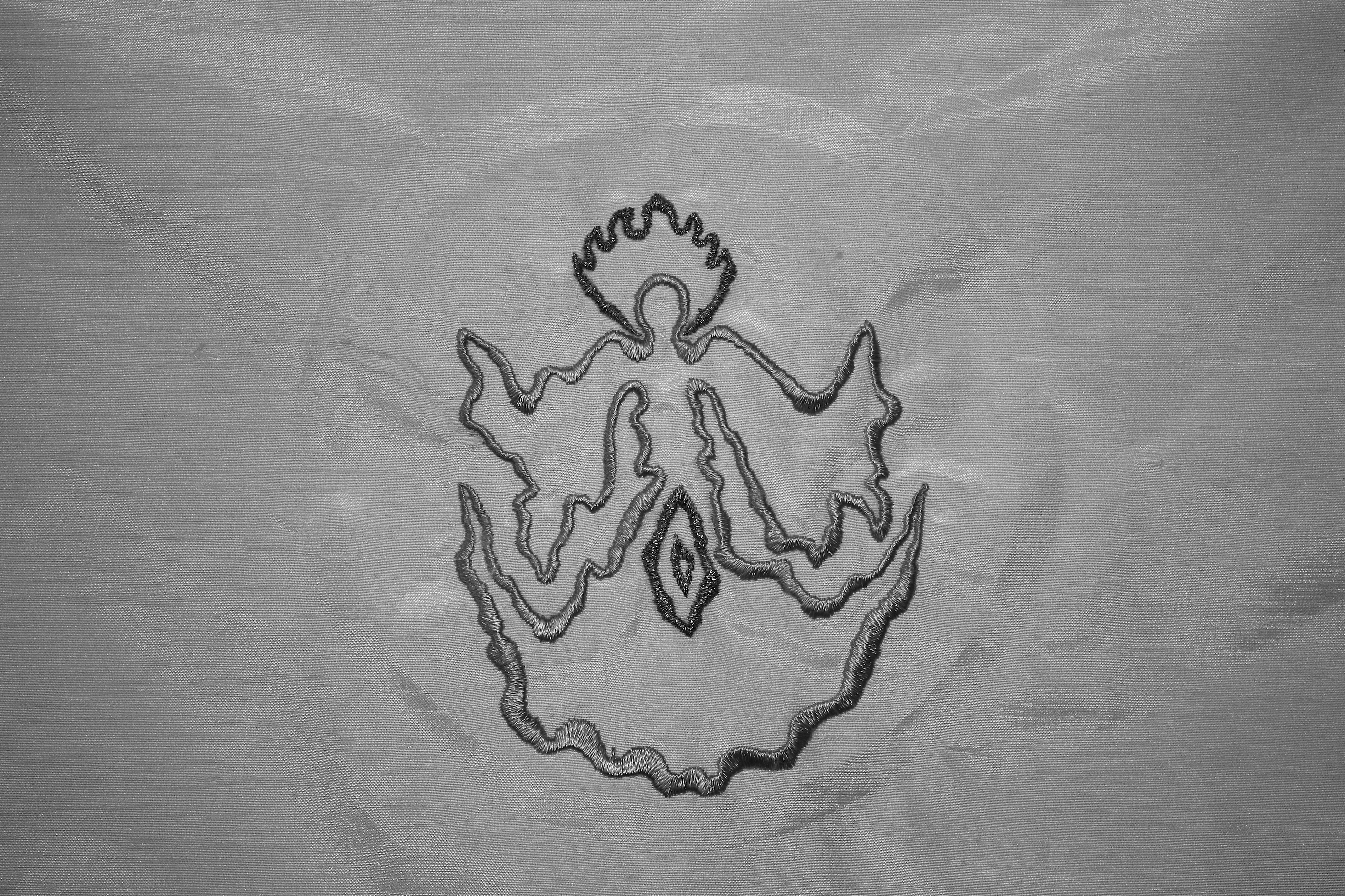 embroidery design on silk fabric