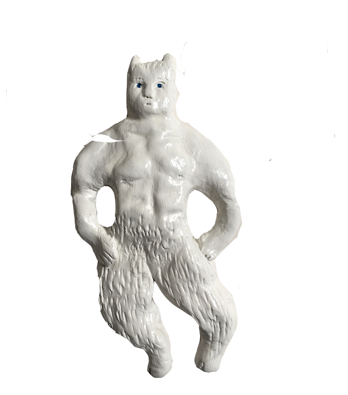 Tiny little clay goatman