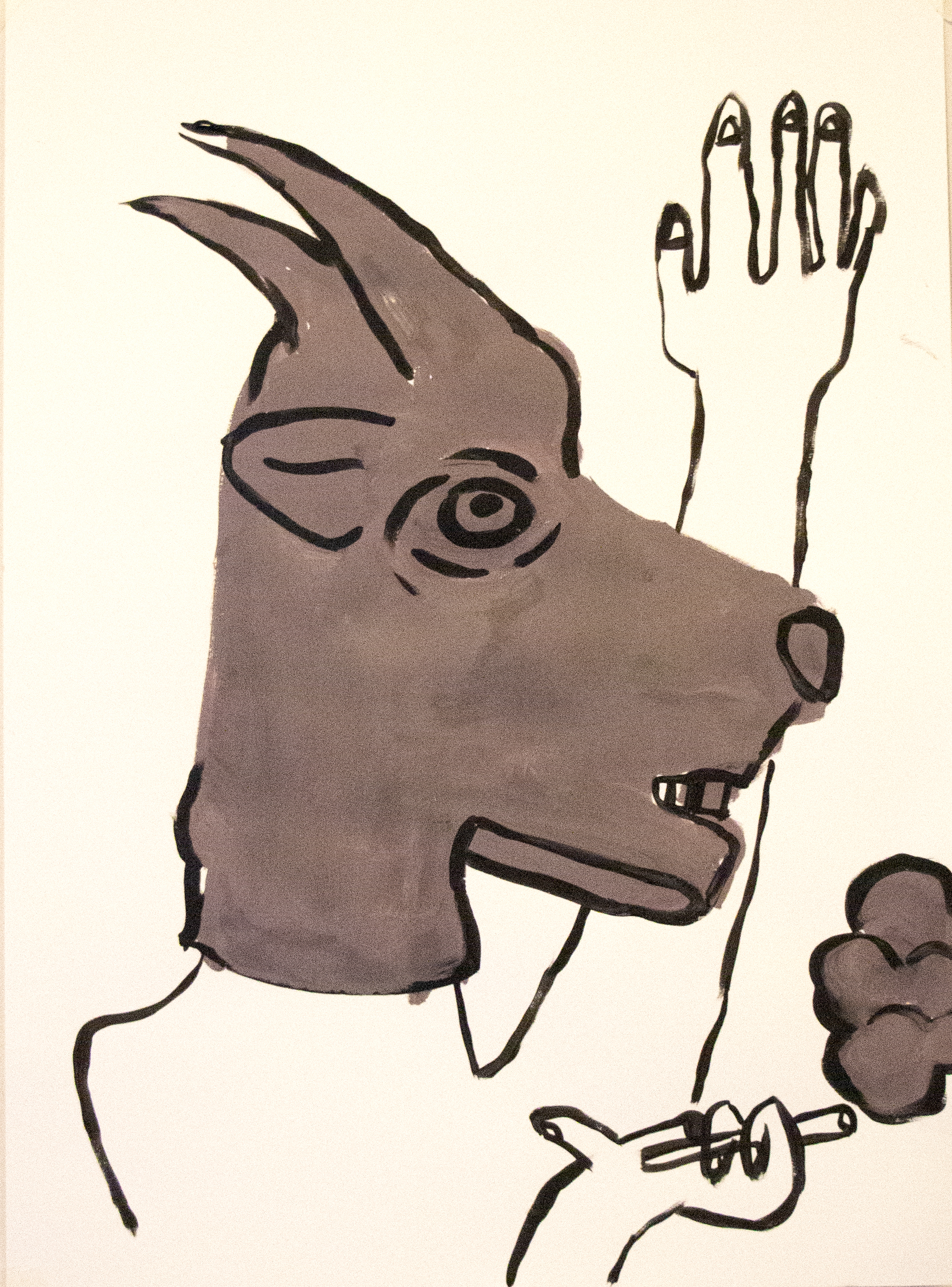 Painting of a goat smoking